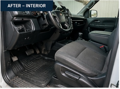 Service truck interior after mobile fleet detailing