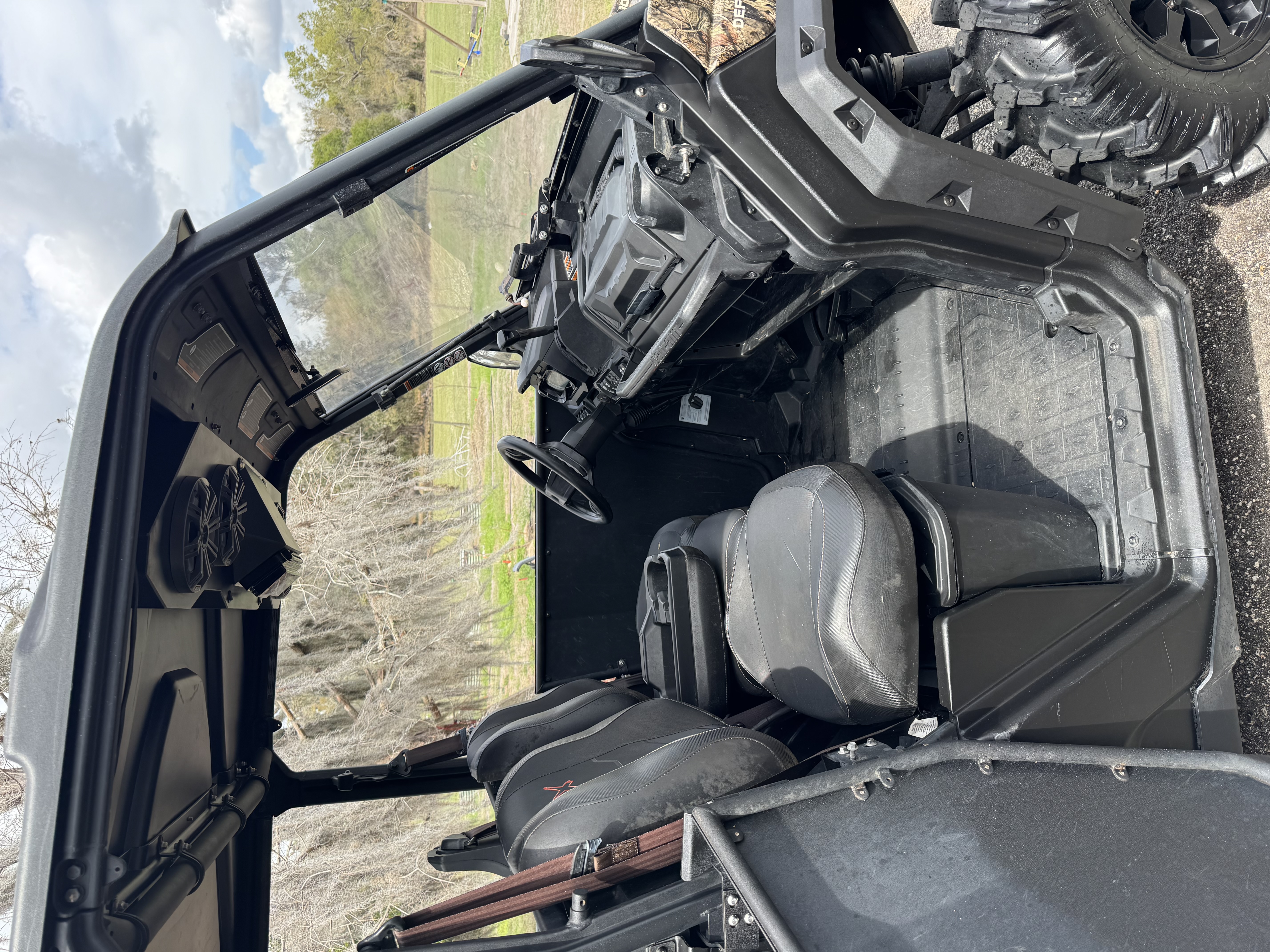 Can-Am Defender seats after detailing side view