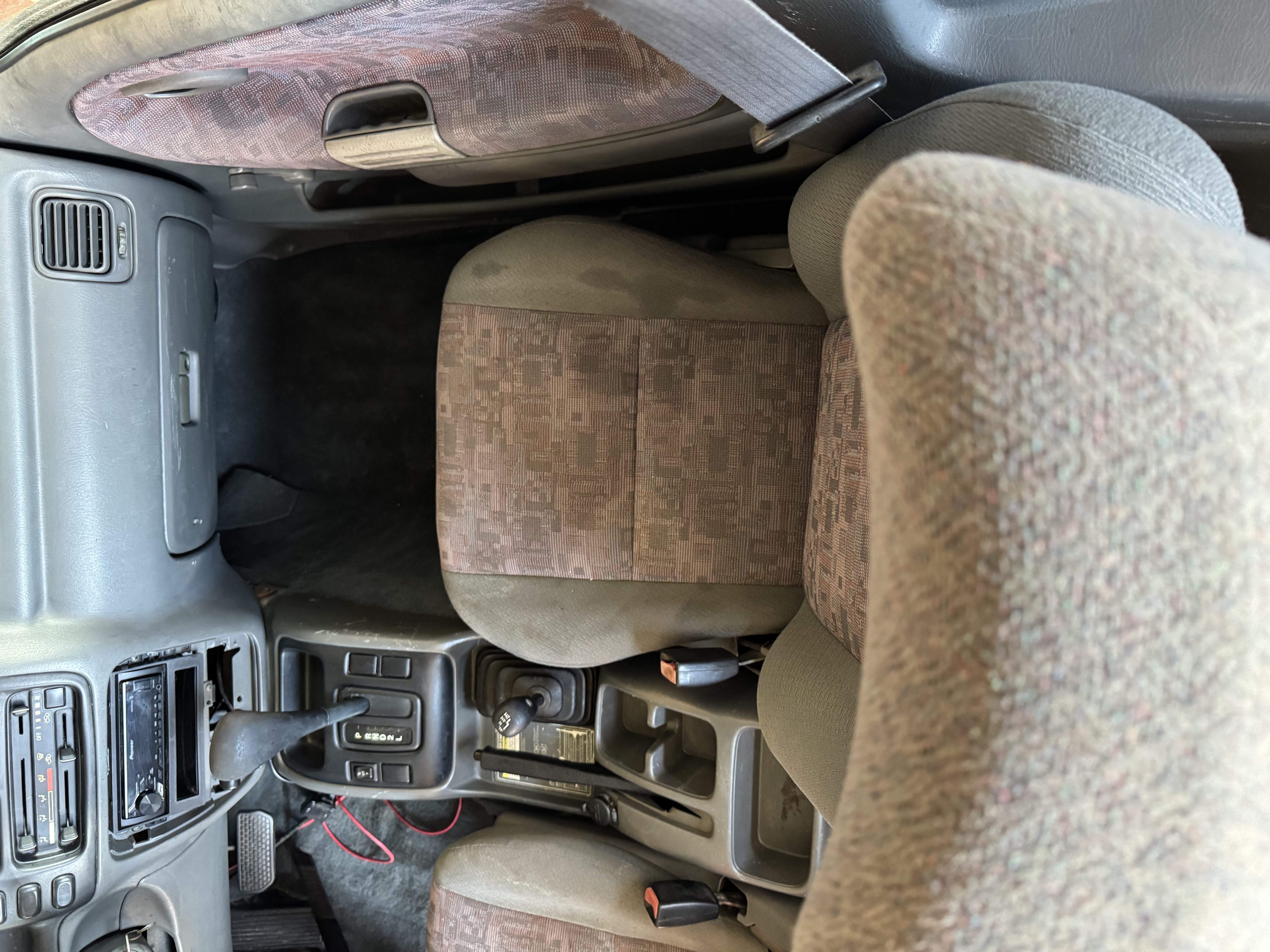 Suzuki Tracker front seats after mobile detailing