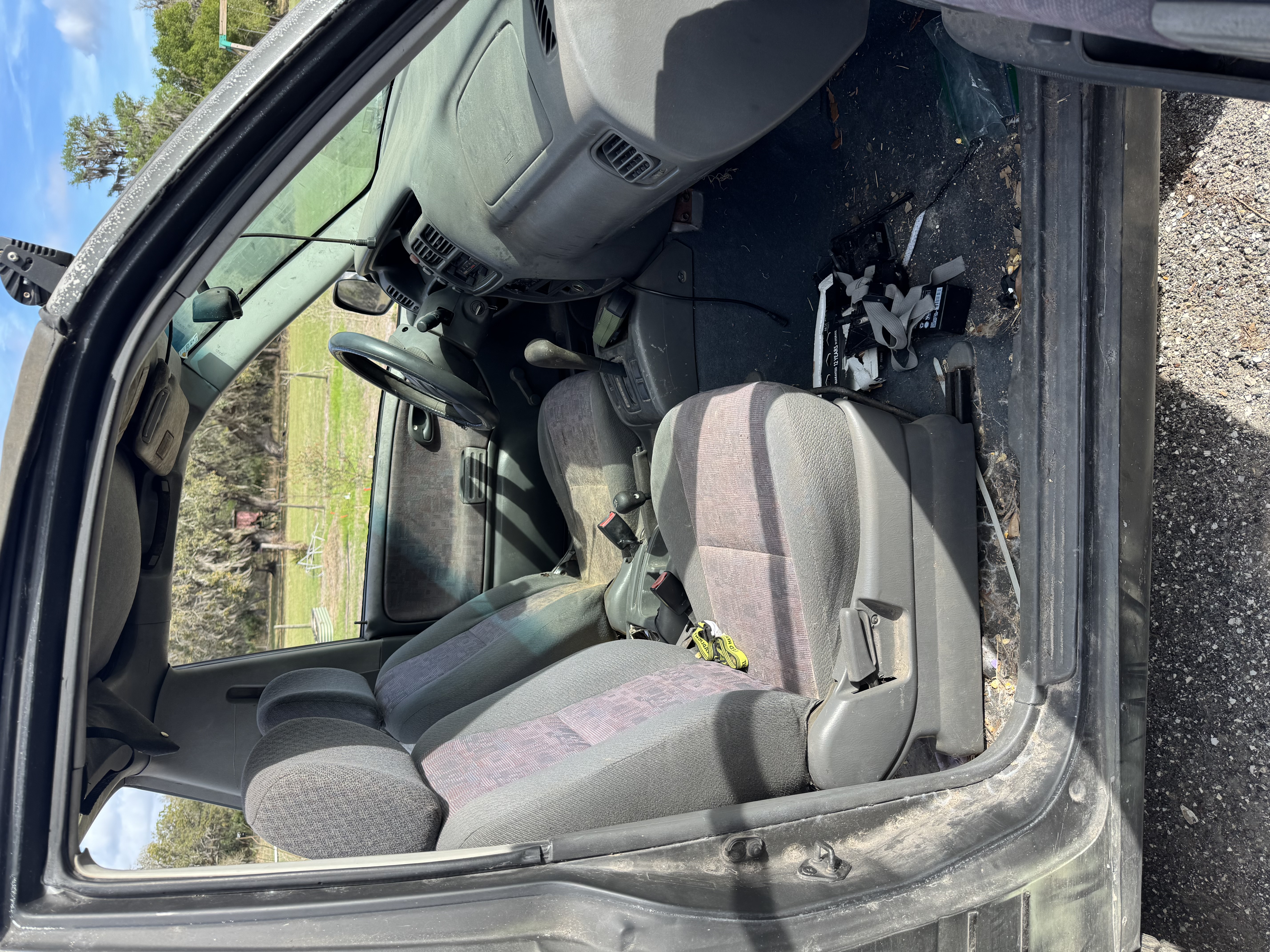 Suzuki Tracker front seats before cleaning and detail work